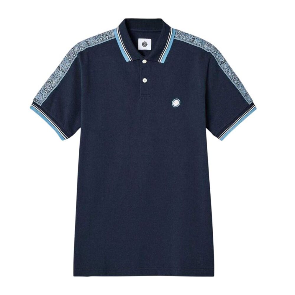 Pretty Green Mens Paisley Regular Polo Shirt / Navy